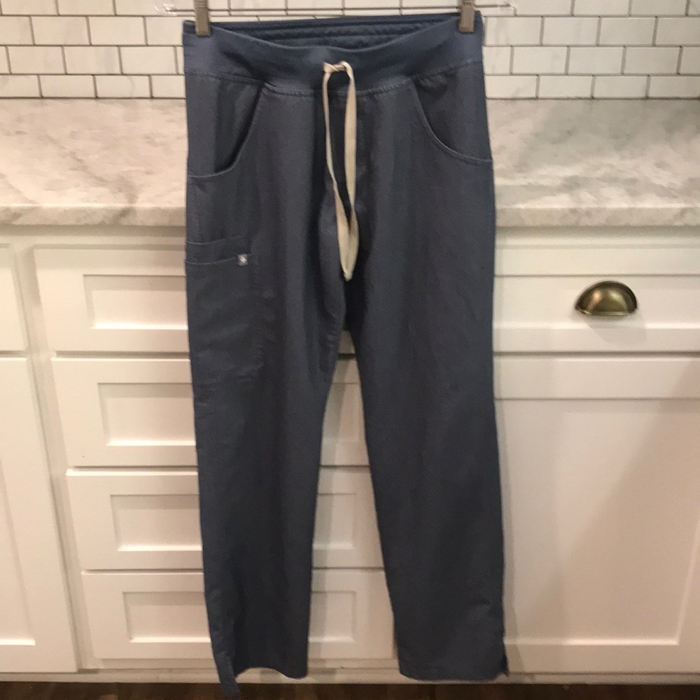 Figs Technical Jogger Pants Scrubs Womens XS Blue Medical Comfort Pockets